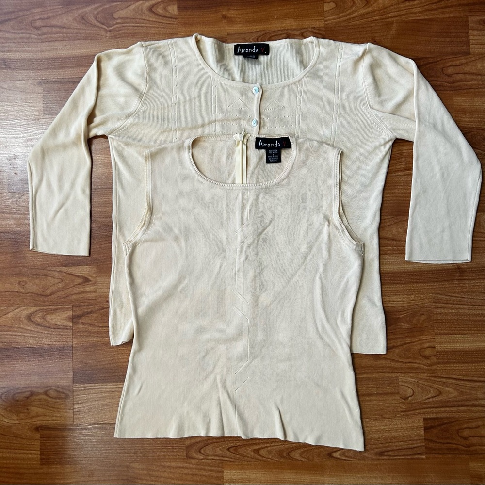 Amanda cardigan and shell sweater set